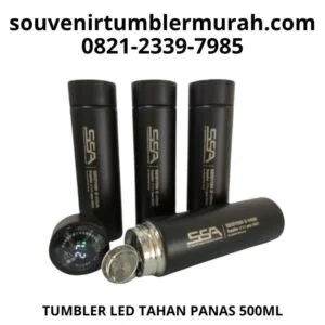 smart tumbler led hitam souvenir tumbler murah