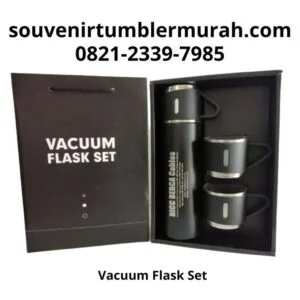 Souvenir Bank Vacuum flask set hitam souvenir tumbler murah