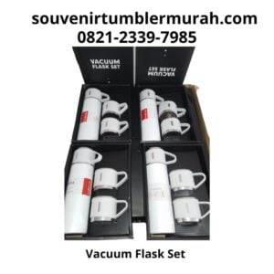 Vacuum flask set putih souvenir tumbler murah