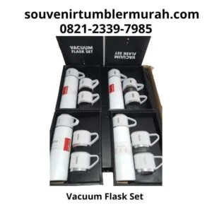 Vacuum flask set putih souvenir tumbler murah