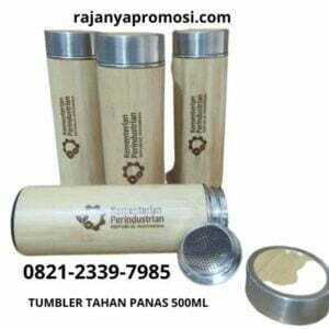 ide souvenir perusahaan tumbler motif kayu tahan panas