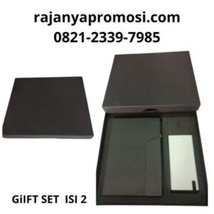 Souvenir Pejabat Eksklusif Gift Set Isi 2 Agenda Besar dan Powerbank dari Rajanya Promosi.