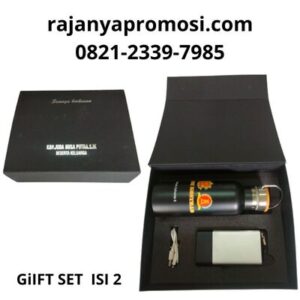Souvenir eksklusif kantor untuk pejabat Gift Set Isi 2 Tumbler 500 mili dan Powerbank dari Rajanya Promosi