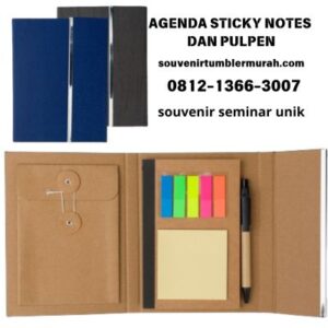 Souvenir Seminar Unik adalah Agenda Multifungsi Rustic Sticky Notes Pad SNPLT03
